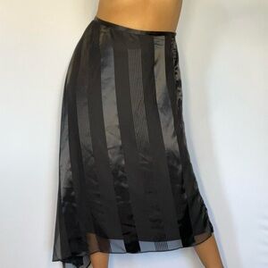 Roz & Ali Black Asymmetrical Midi Skirt